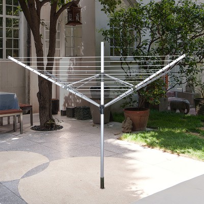 Collapsible 60m line rotary airer and portable clothes drying rack